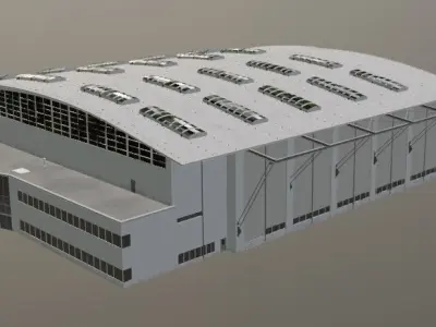 Stuttgart airport part Low-poly 3D model by underaegis