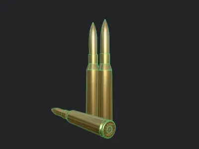 65 x 57 mm SR Mauser Ammo Low-poly 3D model