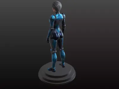 Cybernetic Girl STL Futuristic Robotic Female 3D print model
