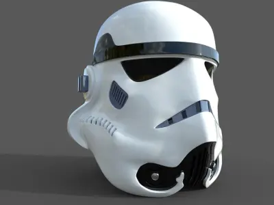DIY star wars stormtrooper helmet Low-poly 3D model