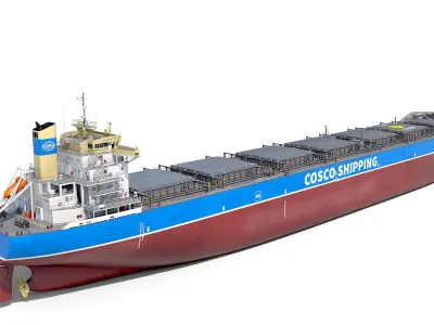 Bulk carrier  with holds and reservoirs 3D model