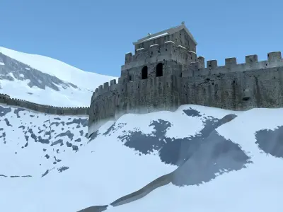 The Great Wall in winter 3D model