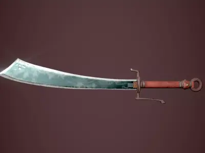 Low Poly Game-Ready Fantasy Heavy Sword Low-poly 3D model