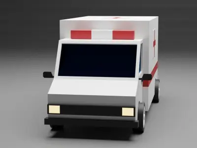 ambulance Low-poly 3D model