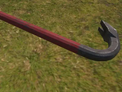 Crowbar Game Asset Low Poly Low-poly 3D model