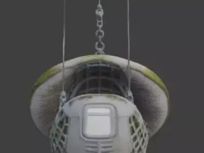 Bio-Mechanical Hanging Moss Lounge 3D Model Low-poly 3D model