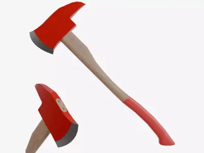 Fireman Axe Low-poly 3D model
