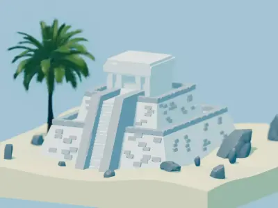 Low Poly Desert Temple - Stylized Game Ready Asset Low-poly 3D model