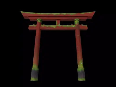 Torii Gate Low-poly 3D model