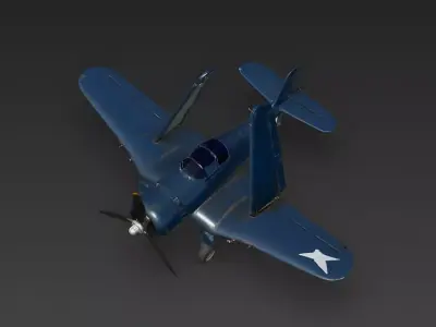 WWII Carrier-Based Navy Fighter 3D Model Low-poly 3D model