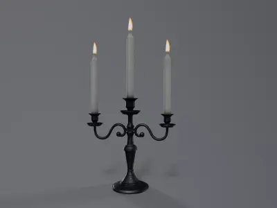 Three Arms Candelabra - Game Ready Prop Low-poly 3D model