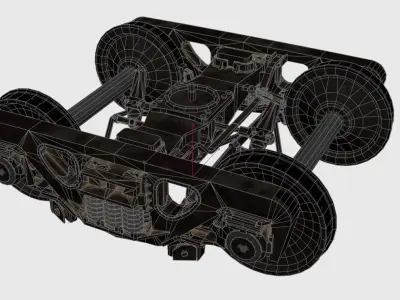 Bogie of railway freight train 3D model