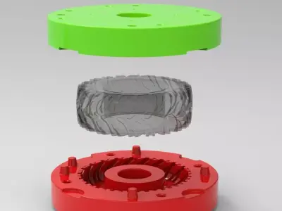 Mold for diecast Nokian Tractor King tire Scale 1 to 25 3D print model