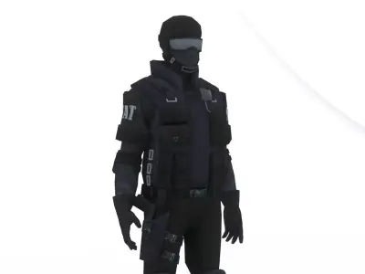  SWAT Soldier 3D Model Tactical Urban Assault Unit Low-poly 3D model