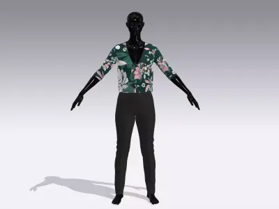 Female Cloth Dress Low-poly 3D model