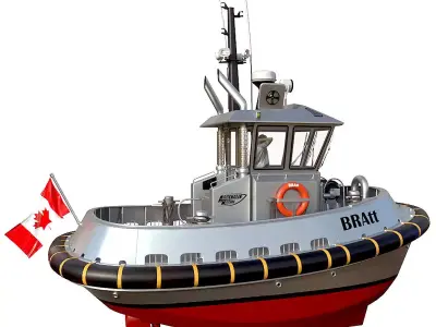 Ultra compact  tugboat  3D model