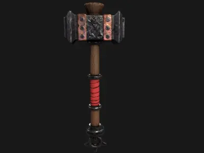 Stylized Hammer V2 PBR Modeling Free low-poly 3D model