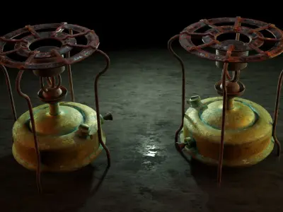 Kerosene Stove  OLD Low-poly 3D model