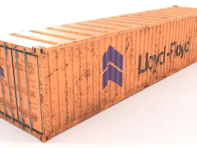 Container 40ft low poly PBR Low-poly 3D model purchase