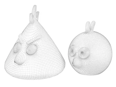 Hen with chickens 3D model