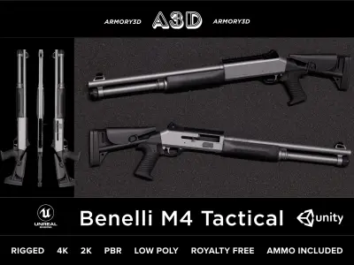 Game Ready Enforcement Gun Pack PBR Rigged Low-poly 3D model