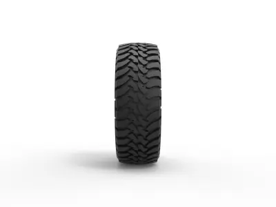 Trophy truck tire Scale 1 to 10 3D print model