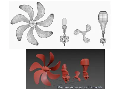 Maritime Accessories Low-poly 3D model