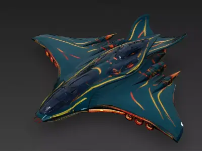 Futuristic Sci Fi Fighter Jets Pack 3D Models PBR Low-poly 3D model