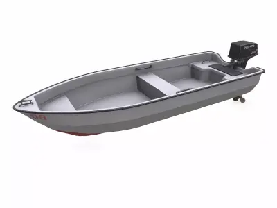 Small Motorboat Low-poly PBR Low-poly 3D model