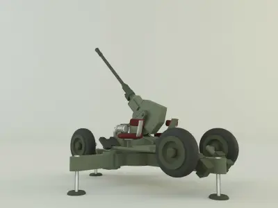 Bofors 40mm gun 3D model