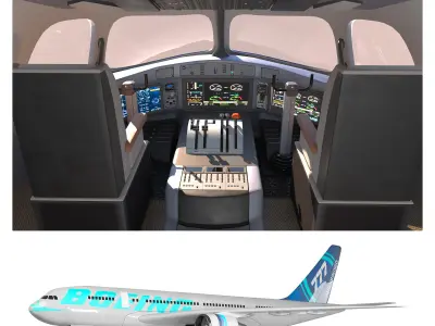Boeing 777 Low-poly 3D model