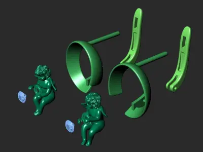 EARRINGS IN THE FORM OF ANGELS Printable Model 3D print model purchase