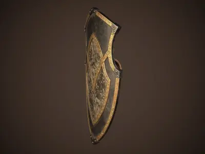 Knight Shield 01 Low-poly 3D model