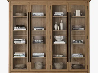 Double Bookcase 3 colors 3D model