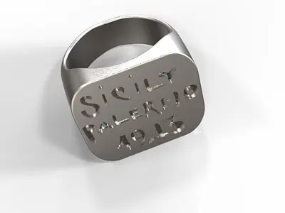 replica of a us wwii Sicily campaign souvenir ring 3D print model