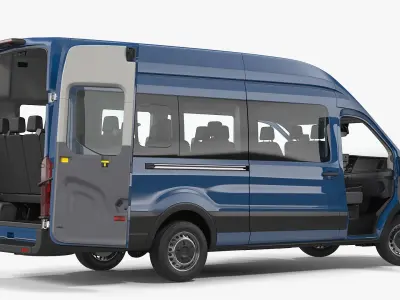 Ford Transit Van 2020 Rigged 3D model