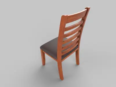 chair wooden Low-poly 3D model