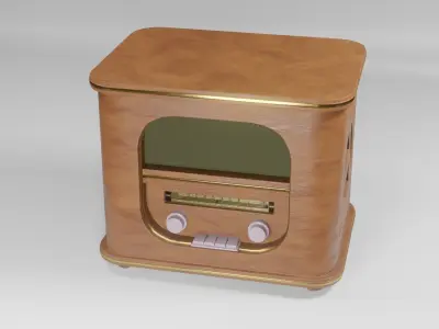 Radio in retro style Free low-poly 3D model