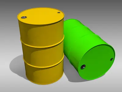 Oil Barrel Low-poly 3D model 16