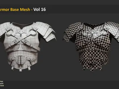 30 Armor Base Mesh - Vol 16 Low-poly 3D model