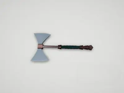 Game asset Silver Double-Headed Axe 3D model