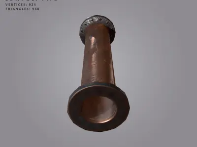 Rusty Pipe - Low Poly Low-poly 3D model