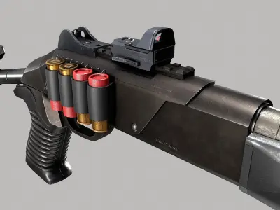 Benelli m4 shotgun pbr realistic weapon 3d model  Low-poly 3D model