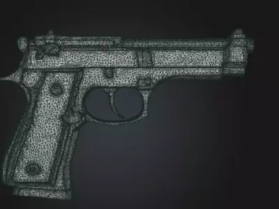 M92 Beretta Pistol 3D Game Ready Low-poly 3D model
