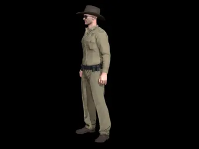 USA Policeman 3D Low-poly 3D model
