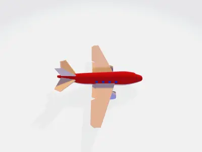 Air Bus Airplane Low-poly 3D model