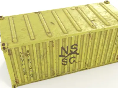 Shipping container collection Low-poly 3D model