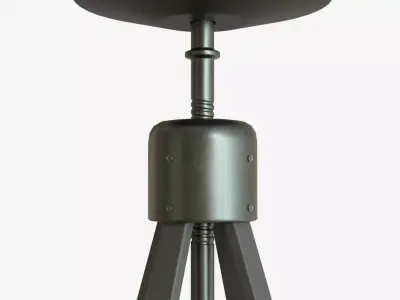 Black Steel Industrial Bar Chair 3D model