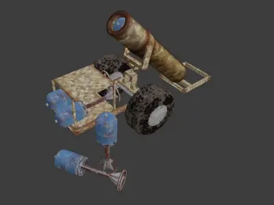 Hell Cannon - Version 2 Low-poly 3D model