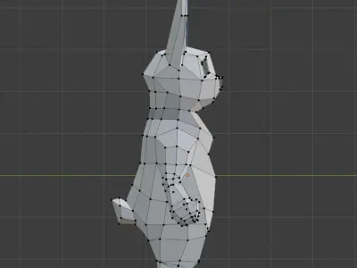 Low Poly Bunny with eyes Low-poly 3D model